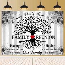 Family Reunion Backdrop for Family Reunion Decorations Black and White Family...