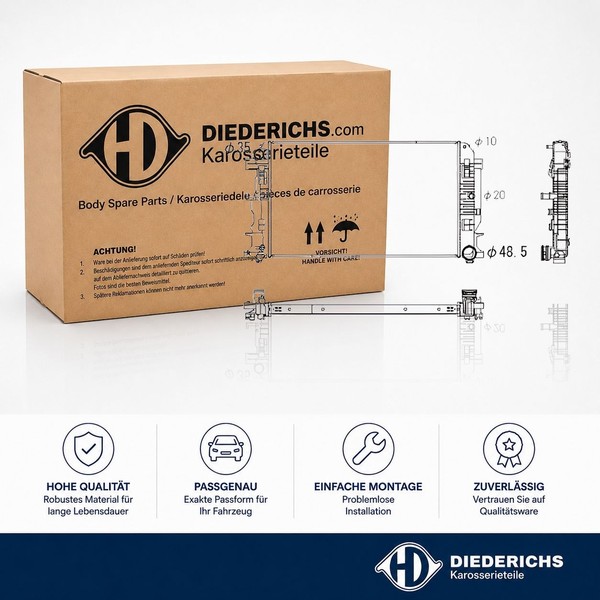 KÜHler MotorkÜHlung Diederichs DCM3870 FÜR Mercedes WasserkÜHler MotorkÜHler-image