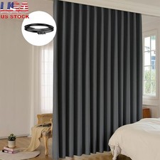 Room Divider Curtain Sets W/ Bendable Ceiling Track 95 Blackout Black 1 Panel