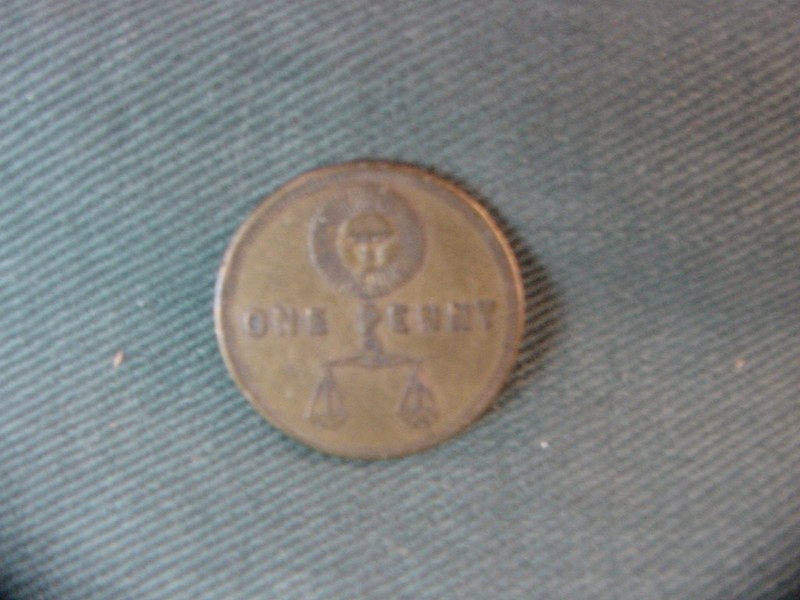 Vintage Woodman of the World Dum Tacet Clamat One Penny Token Coin Estate Find