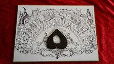 Wooden Ouija Board Casting & Planchette  seance magic witch
