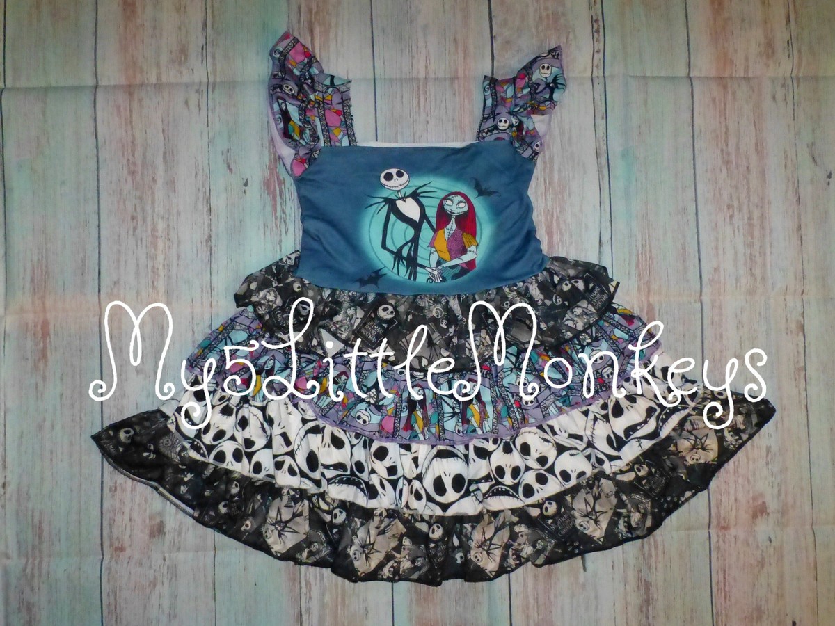 NEW Boutique Jack Skellington Nightmare Before Christmas Halloween Ruffle Dress
