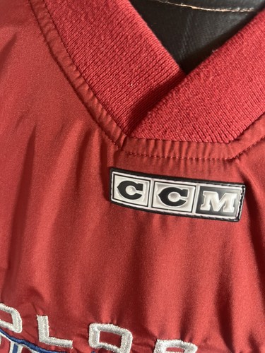 Vintage CCM NHL Windbreaker Colorado Avalanche Maroon Satin Jacket Adult Medium - Picture 9 of 10