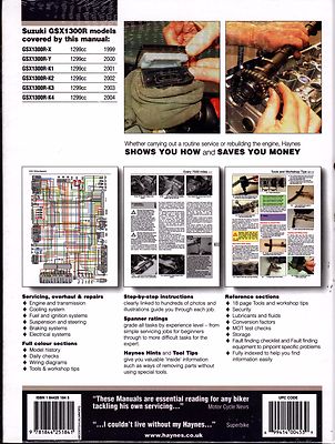 1999-2004 HAYNES SUZUKI GSX1300R HAYABUSA MOTORCYCLE SERVICE