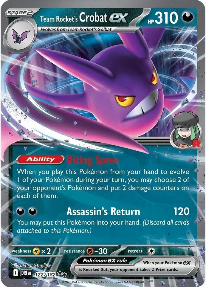 Team Rocket's Crobat Ex 122/182 Sv10: Destined Rivals