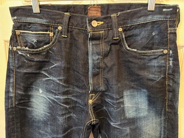 NWOT $679 STRIVERS ROW VINTAGE 7YEARS NOIR RAILCAR SLIM DENIM JEANS 5-PKT 32 W34 - Image 3 of 4
