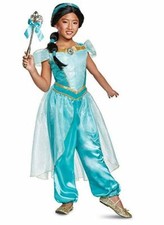 Jasmine Disney Princess Aladdin Fancy Dress Halloween Deluxe Child Costume 4-6
