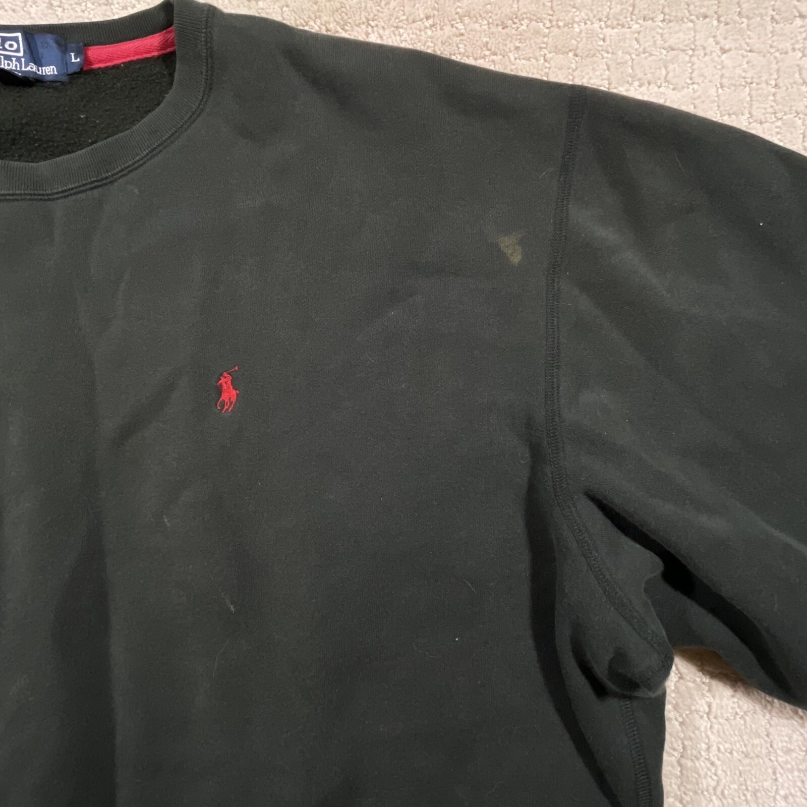 Polo Ralph Lauren Piccolo Pony Logo Ricamato Accogliente Pullover Verde Vite Lg