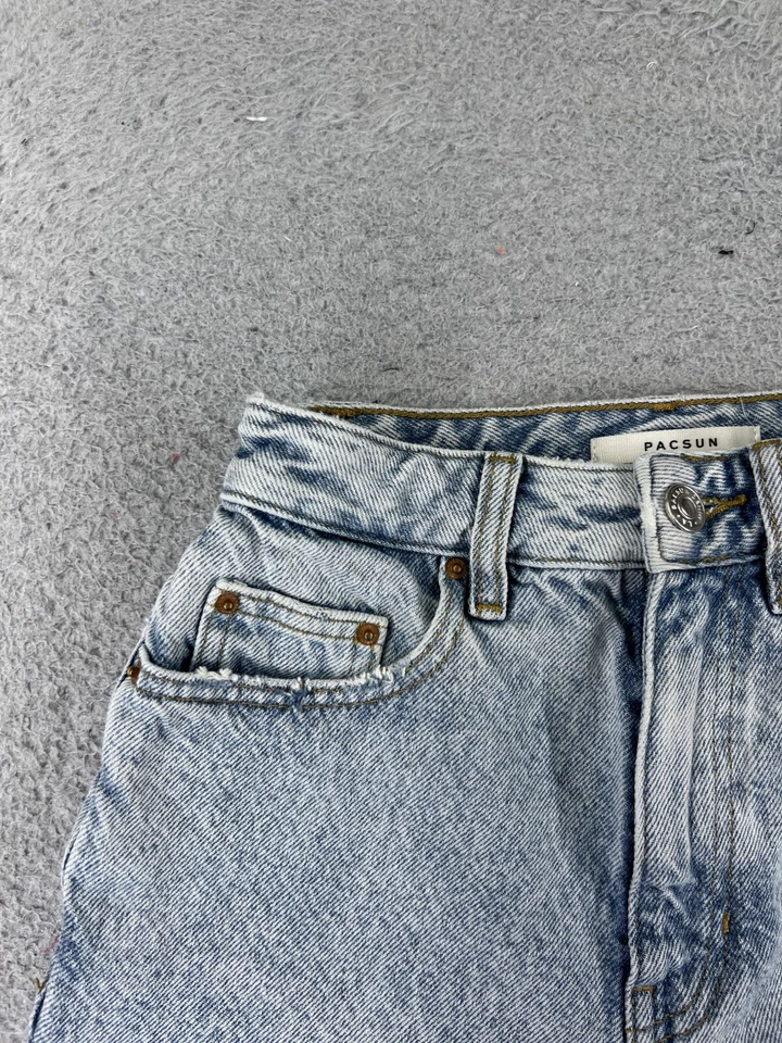 Pantalones Cortos Pacsun Mujer 23 Azul Denim Jean Corte 100% Algodón Años 90 Novio 27x1 Foto 4 de 4