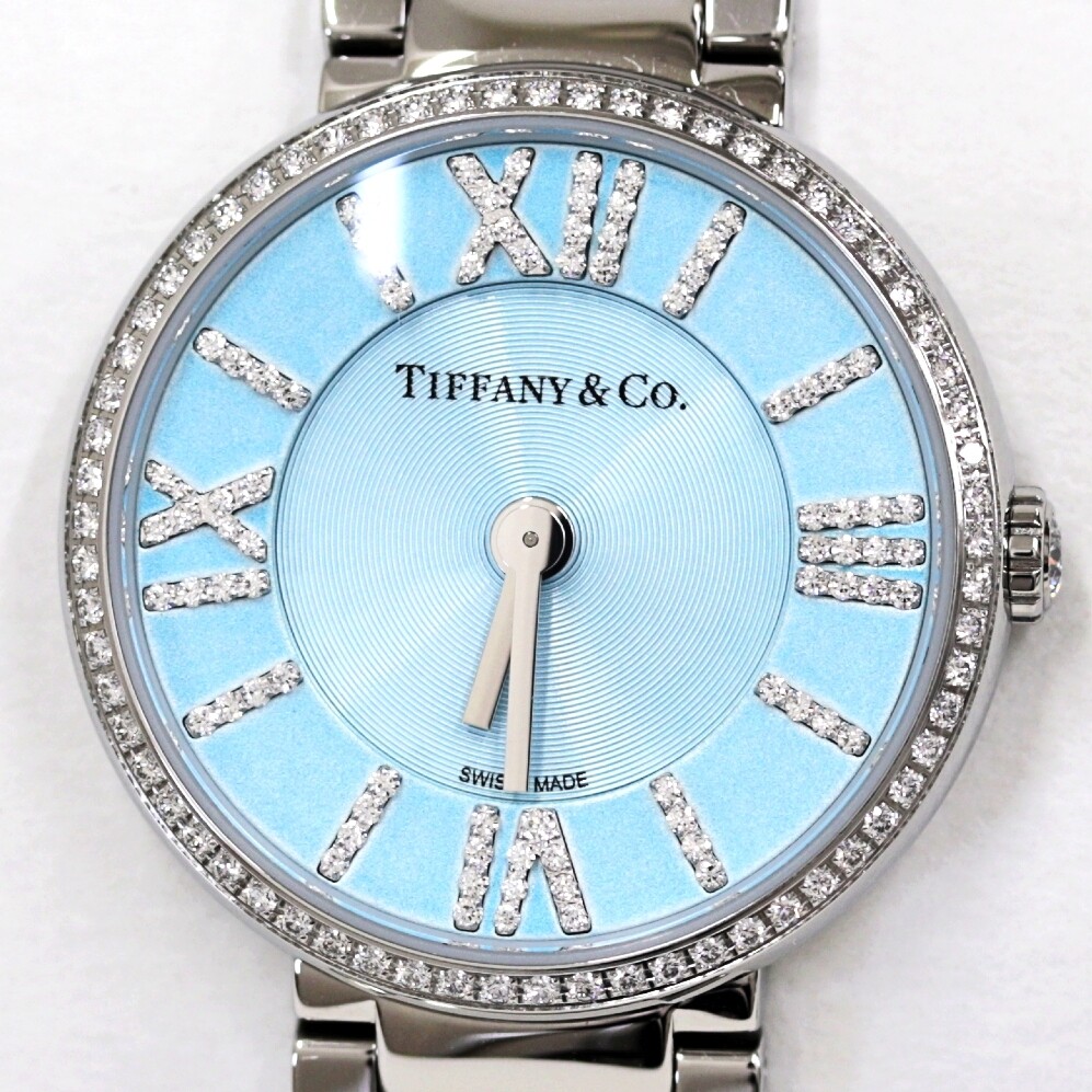 Tiffany Atlas 2 Hand 63320803 Watch Diamond Bezel Diamond Dial Quartz Ladies