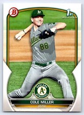 2023 1st Bowman Draft #BD-51 Cole Miller Oakland Athletics Baseball Card