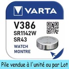 Pile bouton spéciale pour montre V386 SR43 SR1142W Oxyde d'Argent 1,55V 115 mAh