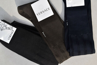 Versace Herren Business Kniestrümpfe 100% Filo di Scozia Lisle Cotton Farben