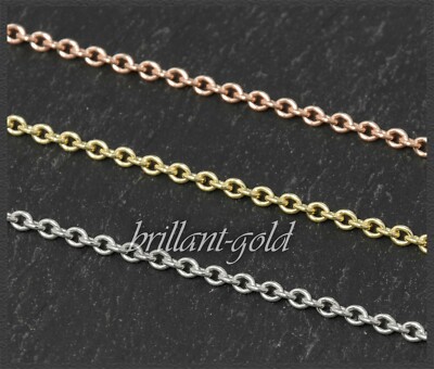 Anker Kette 585 Gold, 1,0/ 1,2/ 1,4/ 1,6mm Stärke, Weißgold, Gelbgold,  Rotgold