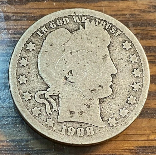 1908-D Barber Quarter Original Good CHRC