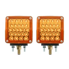 pair grand general led amber/red lens double turn signal light universal new
