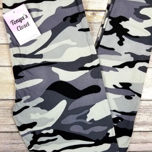 Gray Black Camo Leggings Camouflage 