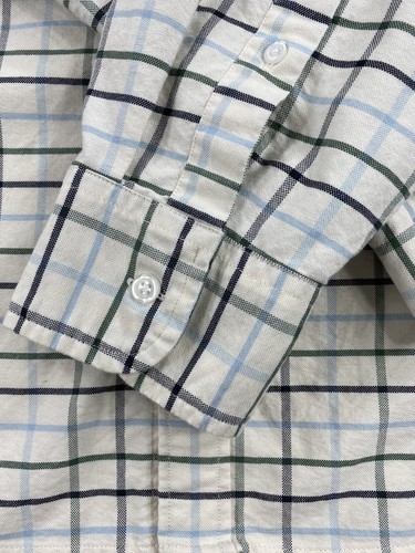 J Crew Shirt Mens XL Extra Large White Black Blue Button Up Long Sleeve - Picture 4 of 15