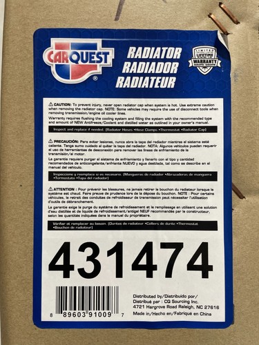 Carquest Premium Radiator 431474 for Nissan Sentra ('00-'06) - Picture 6 of 6