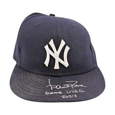 Aaron Boone Yankees Autographed Signed 2024 Game Used Yankee Hat (Boone LOA)