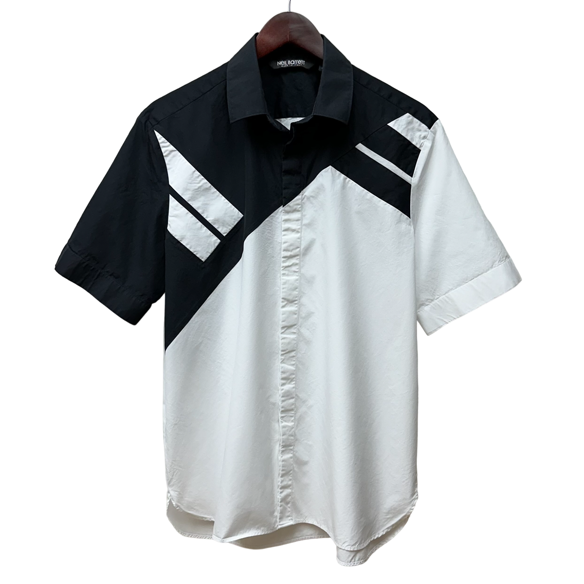 Neil Barrett Short Sleeve Button-Up Poplin Shirt - Men, White