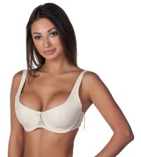 Alegro Floral Jewel Lace Overlay Underwire Balconette Bra 9001A CHAMPAGNE