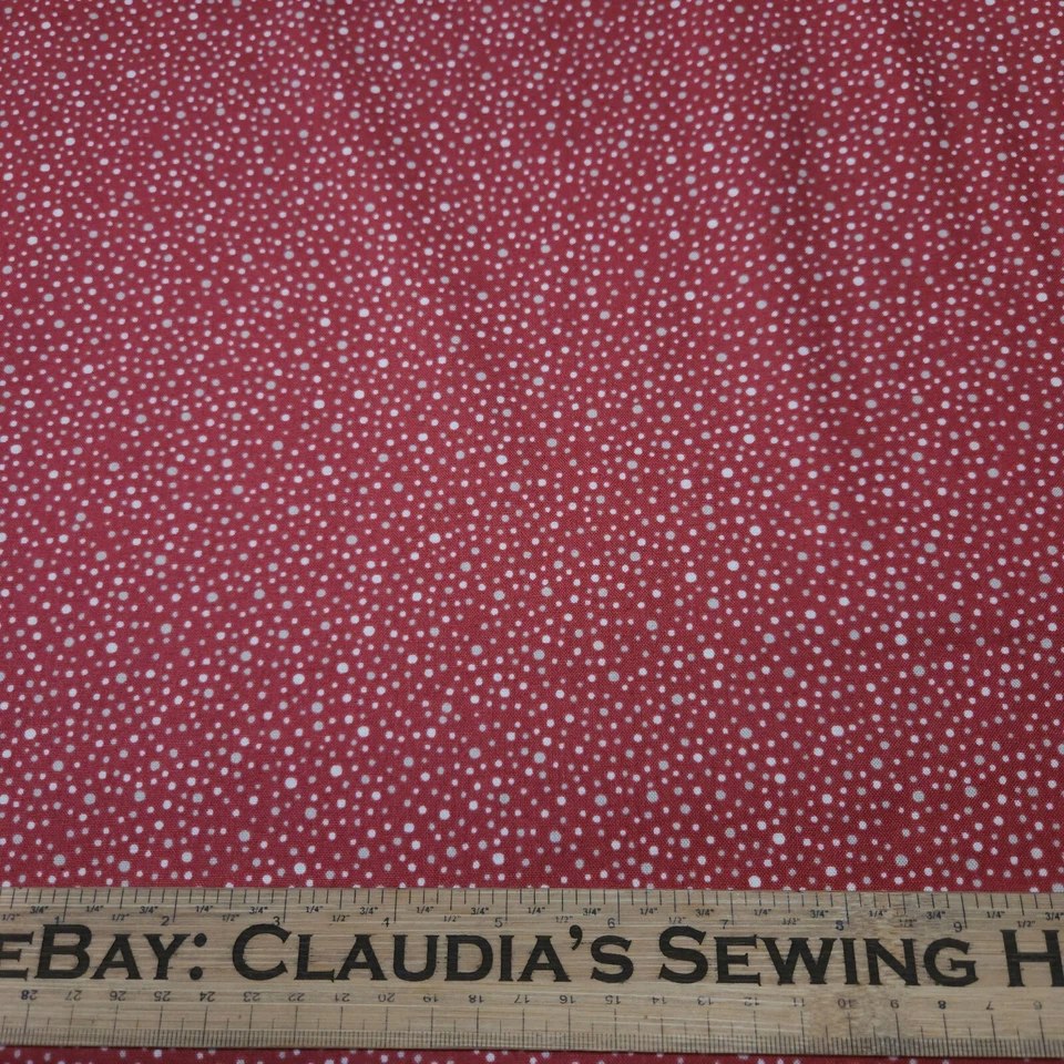 32" Imperial Waverly for Quilting Treasures Dots Taupe Off-white Dusty Red - Image 2 of 3