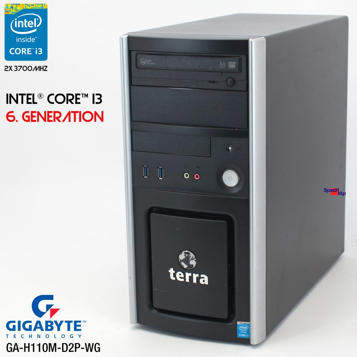 PC Computer GIGABYTE GA-H110M-D2P Intel Core i3 6100 4GB RAM Dvdrw