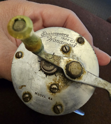 Moulinet de pêche vintage Shakespeare 1920 modèle Wonderel GA fabriqué