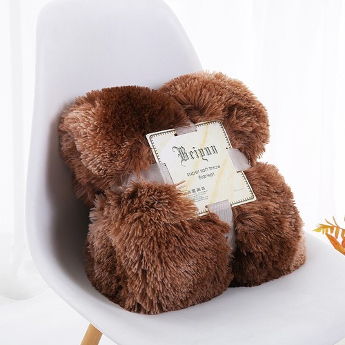 Fur Shaggy Blanket Cozy Sheet Soft Bedding Reversible Warm Throw Blanket Mat - Picture 28 of 28
