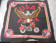 USA Bald Eagle Motorcycle Flag Biker Bandana 100 Cotton Black Red READ FOR COND
