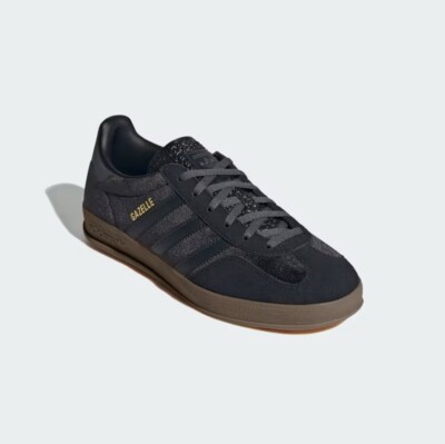 New Adidas Women's Gazelle Indoor Velvet Shoes - Core Black