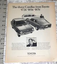 1970 Toyota Vintage Print Ad Corolla Sedan Fastback Station Wagon Economy Cars