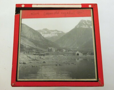 Antike viktorianische s/w magische Laterne Dia Union Hotel Oye Norangsfjord Norwegen