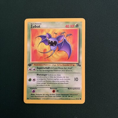 Pokémon Zubat 57/62 DE 1. Edition Common Fossil 1999