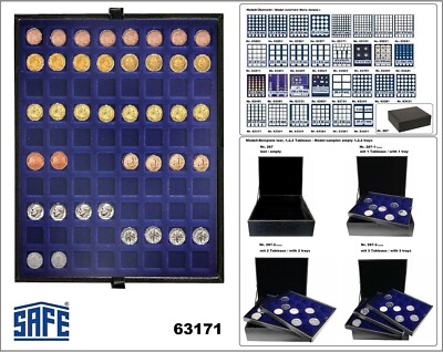 SAFE 63171 Nova deluxe Münztableaus LEFA DESIGN 80x eckige Fächer 17 - 18 mm