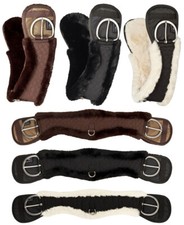 Equinate Western Mondgurt mit synthetik Lammfell - Kurzgurt Bauchgurt Sattelgurt