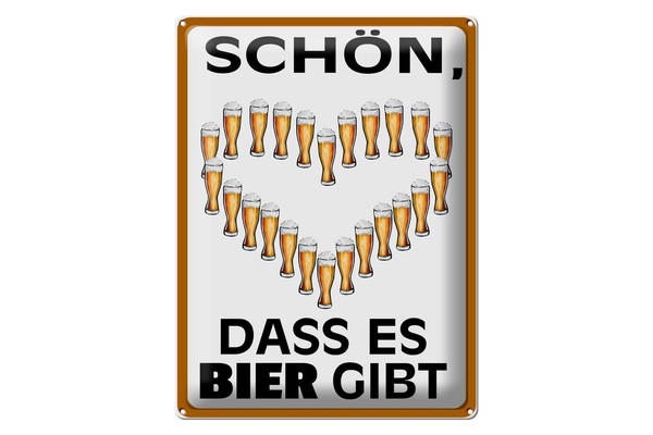 Blechschild Spruch 30X40 Cm SchöN Dass Es Bier Gibt Metall Deko Schild-image