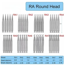 Dental RA #1-8 Round Carbide Bur for Slow Speed Latch Type #1-8 RA Burs MX