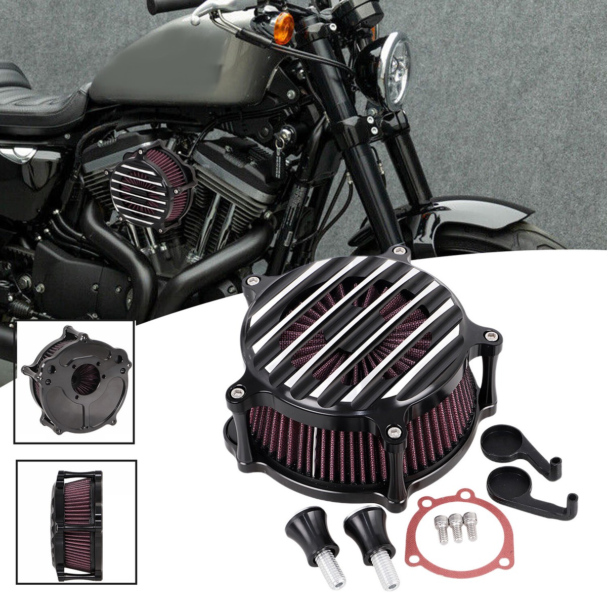 Buy Air Cleaner Intake Filter System Kit For Sportster XL883 XL1200 - View #3