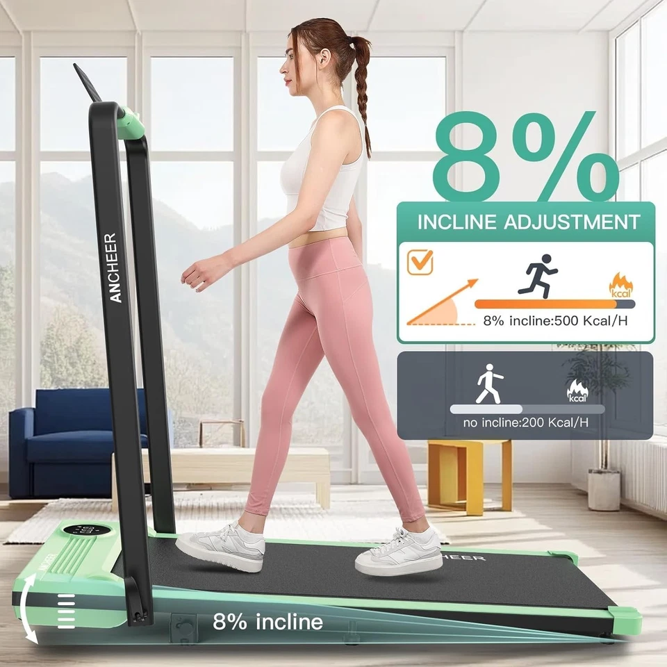 4 in 1 Foldable Walking Pad with Handle Bar,Under Desk Treadmill for Home Office - Image 2 of 4