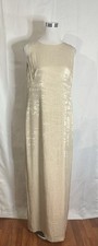 Lauren Ralph Lauren Women Size 12 Gold Shimmery Sleeveless Gown Evening Maxi