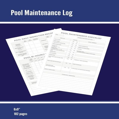 Pool Maintenance Log Swimming Pool Owners Check List Cleaning Inf