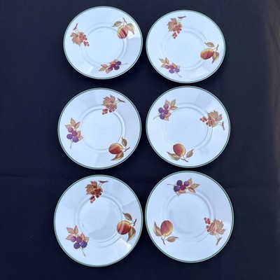 Royal Worcester Evesham Vale 6er Set Untertassen 16 cm Durchmesser Vintage sehr guter Zustand