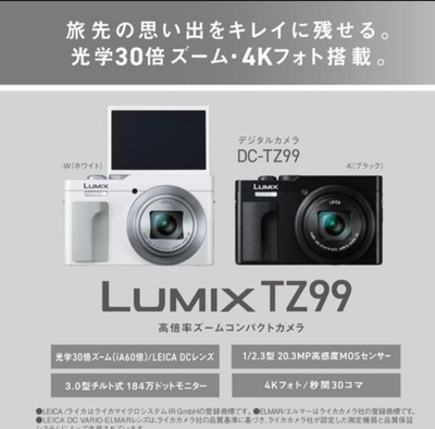 Panasonic LUMIX DC-TZ99-W Compact Digital Camera 30x Optical White