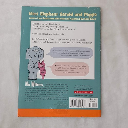 Waiting Is Not Easy! Mo Willems 2020 First Scholastic Printing Elephant & Piggie - Picture 4 of 10