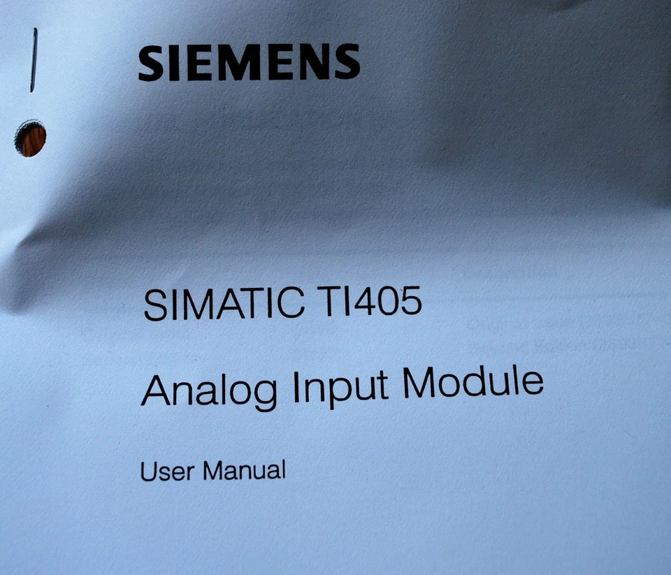 Siemens 405-8106-2 Simatic TI405 Módulo de Entrada Analógica Manual de Usuario - 2ª Ed. - NUEVO Foto 2 de 4