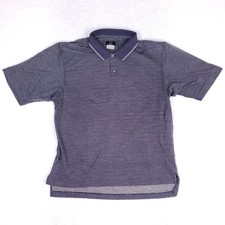 Nike Golf Polo Shirt Purple Micro-Stripe Cotton Short Sleeve Men's Medium