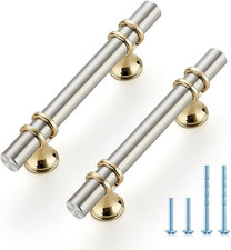 20 Pack 5" Brushed Nickel Gold Cabinet Pulls for Kitchen Dresser Drawers