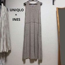 UNIQLO x Ines de la Fressange Beige Polka Dot Dress L Near Excellent Condition